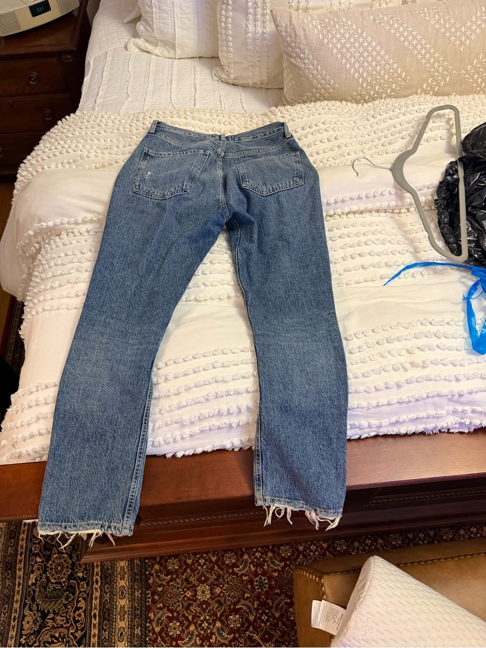 Agolde High-Rise Straight Leg Jeans - Medium Blue Wash